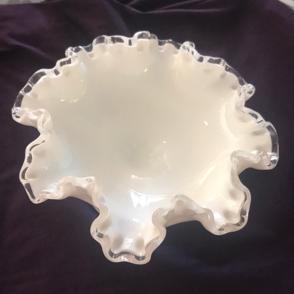 Fenton pre-1970's Silver Crest Milkglass Bowl - Picture 1 of 4